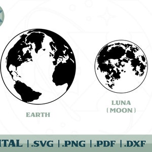 Erde und Mond - Silhouette SVG Pack
