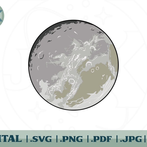 Moon of Saturn Dione - Layered SVG - Illustration