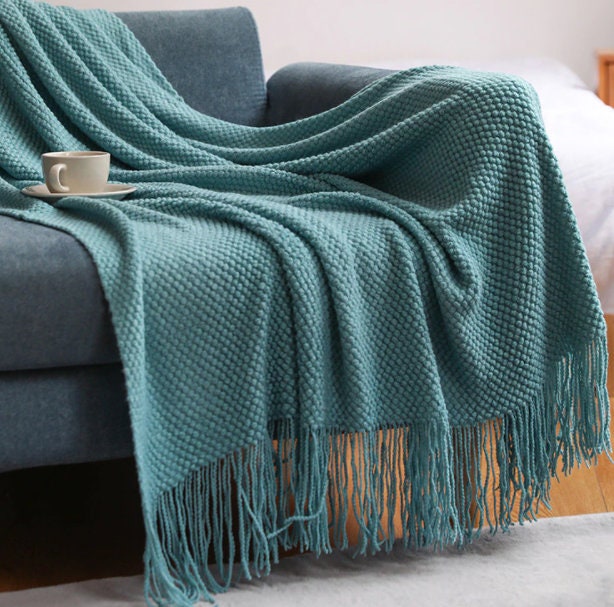 Nordic Knitted Blanket - Etsy UK