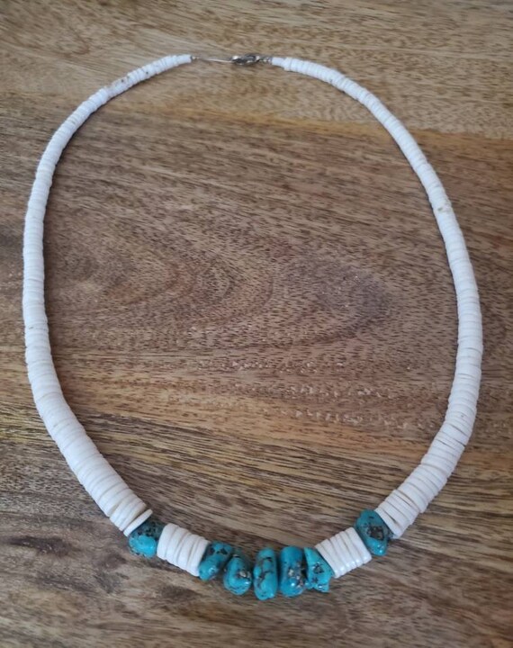 Vintage necklace choker necklace shell bead neckl… - image 3