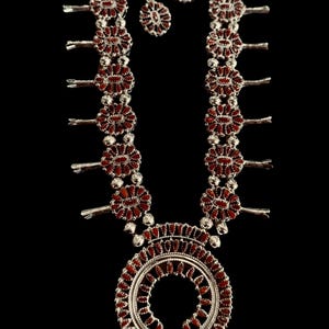 Reversible necklace Squash blossom turquoise necklace coral statement necklace for women gifts silver gift for women jewelry gift for mom
