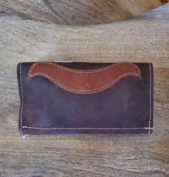 Leather wallet / western wallet / 1970s / leather… - image 5