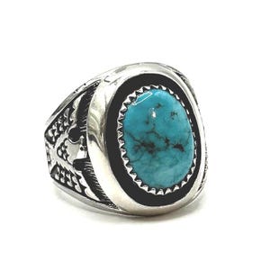 Mens turquoise ring Thunderbird, silver 925 jewelry,men silver ring gift for men birthday, gift for him boyfriend, gift for dad Father’s Day