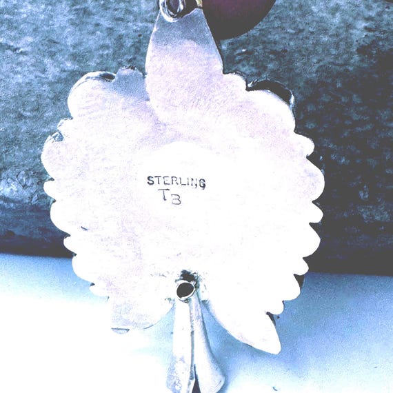 Large turquoise statement earrings silver cluster… - image 6