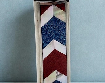 Vintage turquoise lighters cases silver Indian inlay handmade gifts for smokers