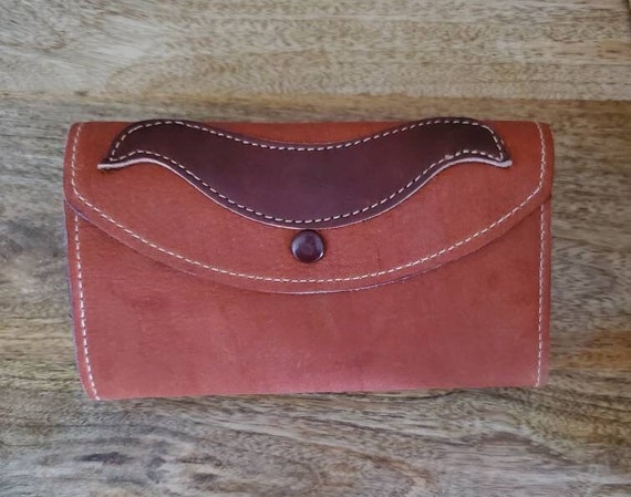 Leather wallet / western wallet / 1970s / leather… - image 1