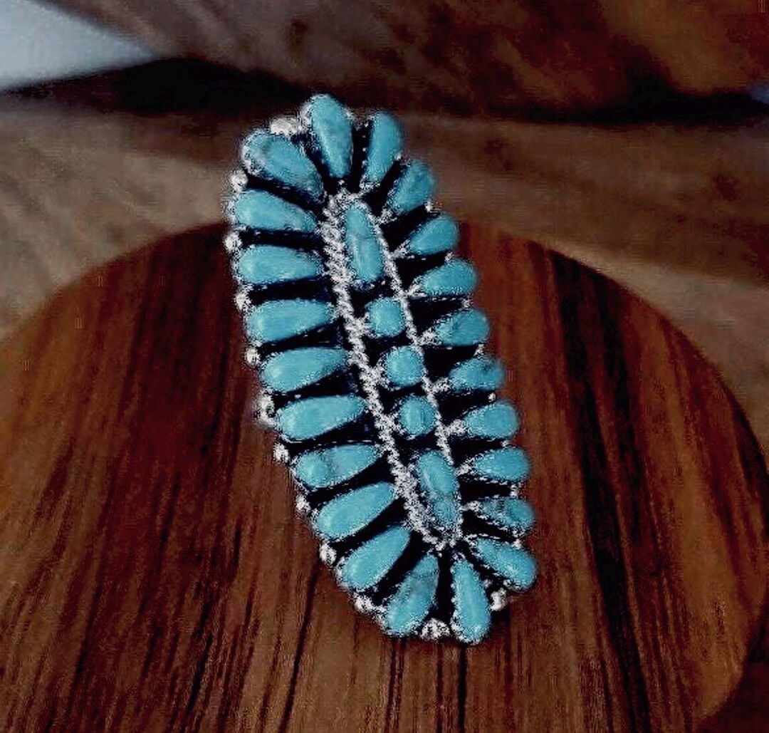 Long Statement Rings Turquoise 925 Sterling Silver Jewelry Gifts for ...