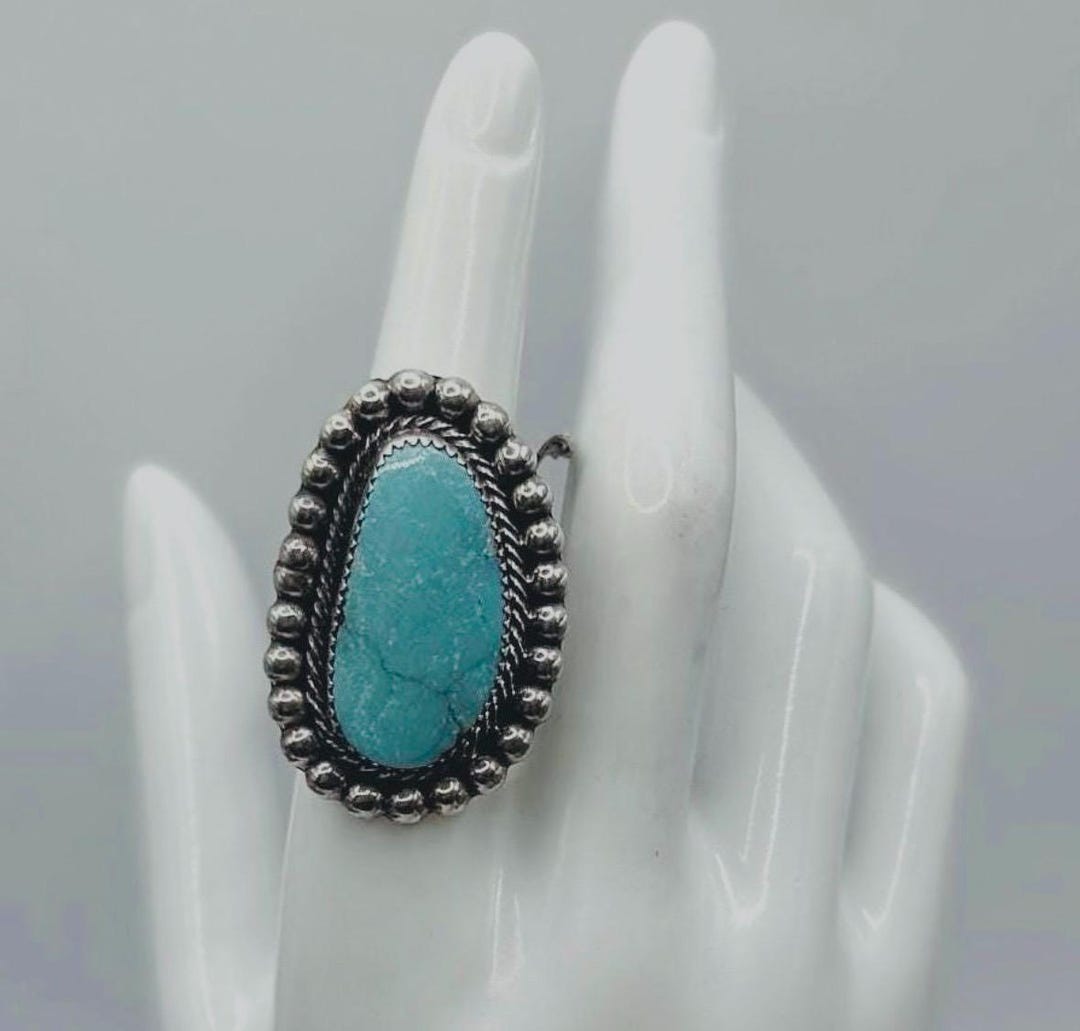 Indian Blue Rings Light Blue Turquoise Ring Silver Indian Jewelry Ladies Rings - Etsy