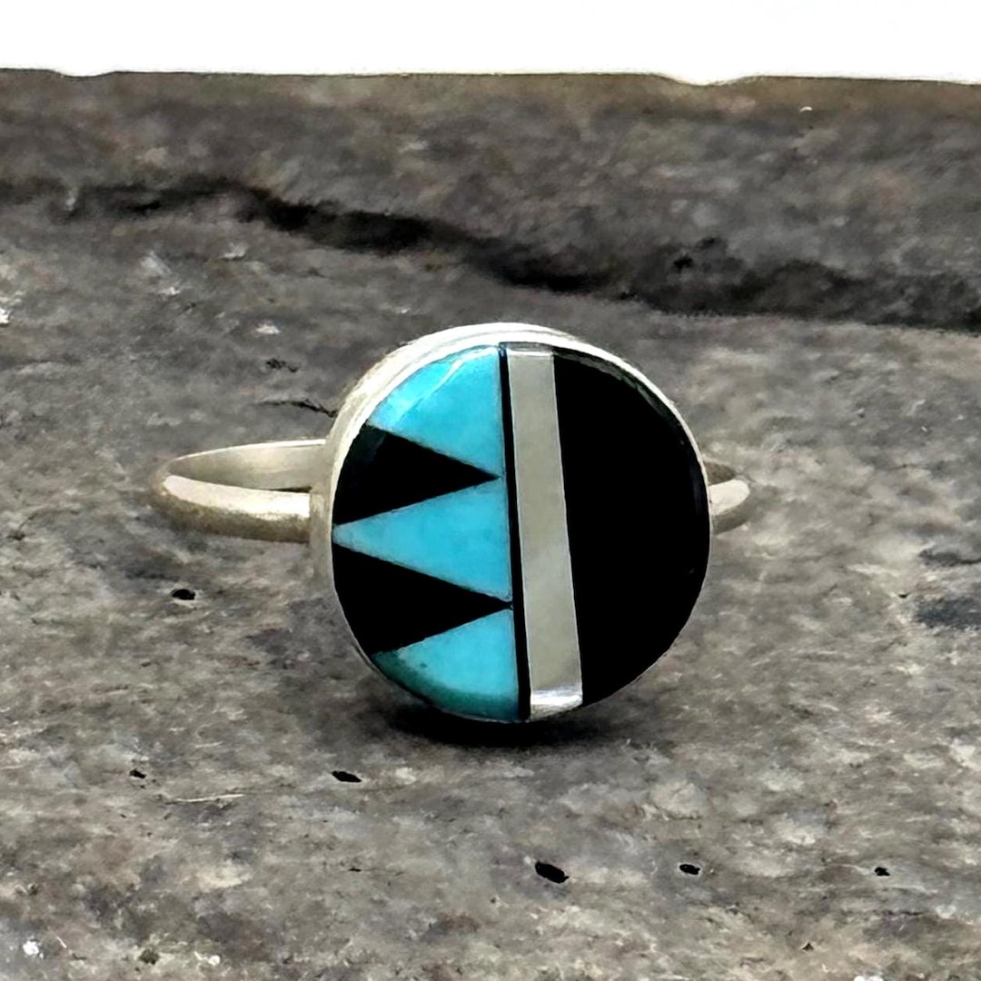 Turqoise Inlay Rings Turquoise Inlay Ring Sterling Silver Jewelry Handmade Gifts for Her - Etsy