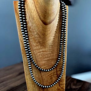 Pearl silver necklace beads 6mm sterling silver Navahopearls necklaces stack