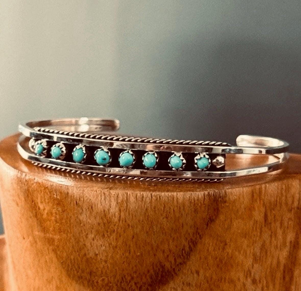 Silver Turquoise Bangle Small - Etsy