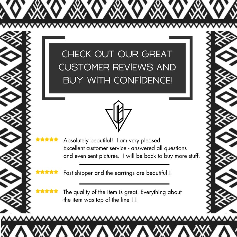 May include: A white background with black text that reads "CHECK OUT OUR GREAT CUSTOMER REVIEWS AND BUY WITH CONFIDENCE!" with five star ratings and customer reviews below. The reviews are positive and mention the quality of the product and the excellent customer service.