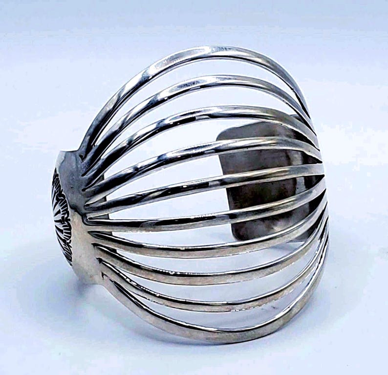 Sterling silver cuff bracelet men handmade bracelet for women silver statement jewelry bracelet silver wide bracelet cuff modern bracelet image 1