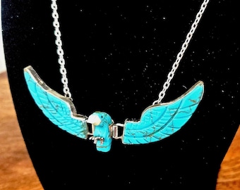 Eagle necklace turquoise stone pendant,bird necklace jewelry,eagle gifts unique jewelry, birds jewelry gift for women, presents for him