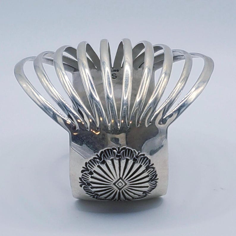 Sterling silver cuff bracelet men handmade bracelet for women silver statement jewelry bracelet silver wide bracelet cuff modern bracelet image 2