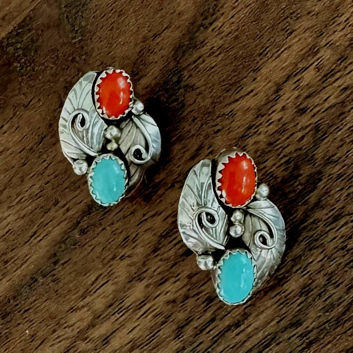 Navajo Coral Ring - Etsy