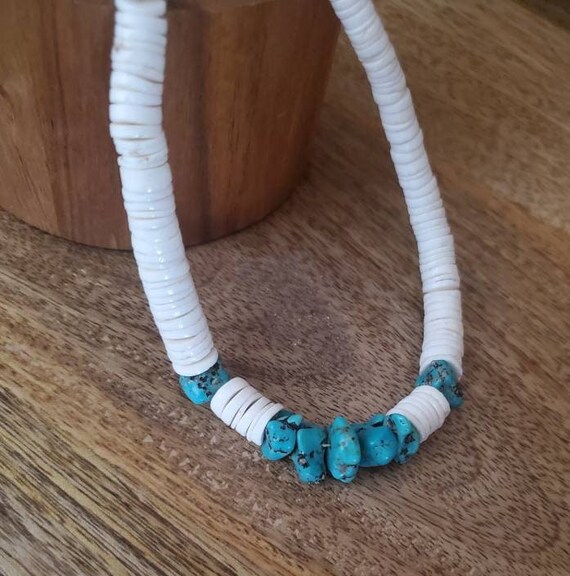 Vintage necklace choker necklace shell bead neckl… - image 5