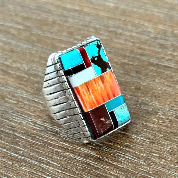 Geometric ring men statement rings large, men gifts unique wedding ring, men silver jewelry gift for boyfriend gift men