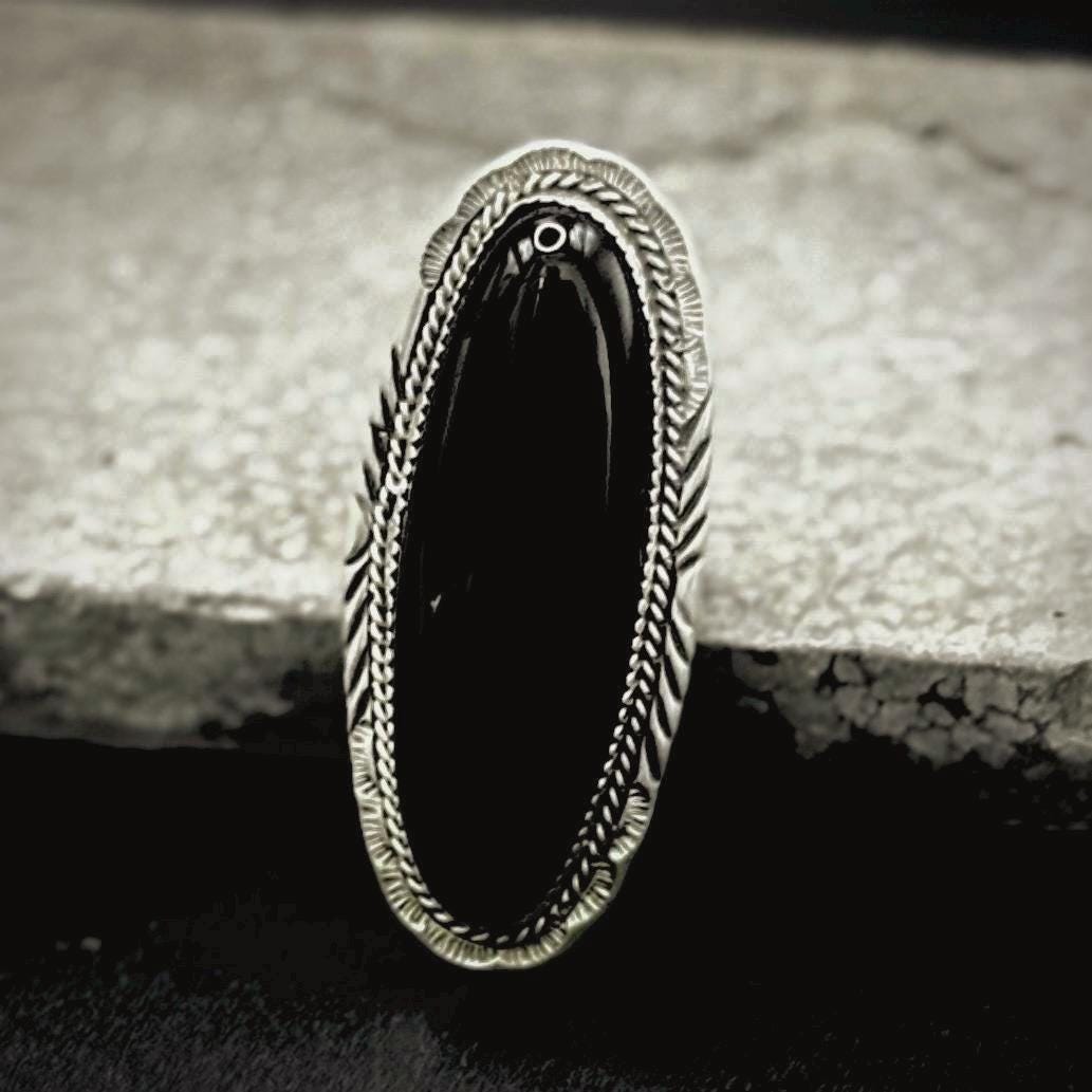 Big Black Ring for Women Statement Jewelry Handmade Rings Silver - Etsy