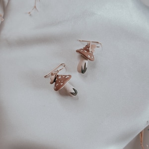 Handmade Mushroom Earrings | Moth Earrings | Nickel Free | Polymer Clay