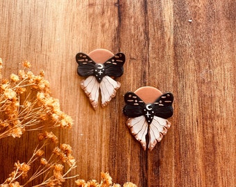 Mini Boho Butterfly Stud Earrings | Handmade Polymer Clay Earrings | Nickel Free Hypoallergenic