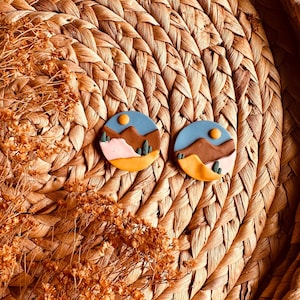 Handmade Polymer Clay Earrings | Desert Heat Studs | Nickel Free Hypoallergenic