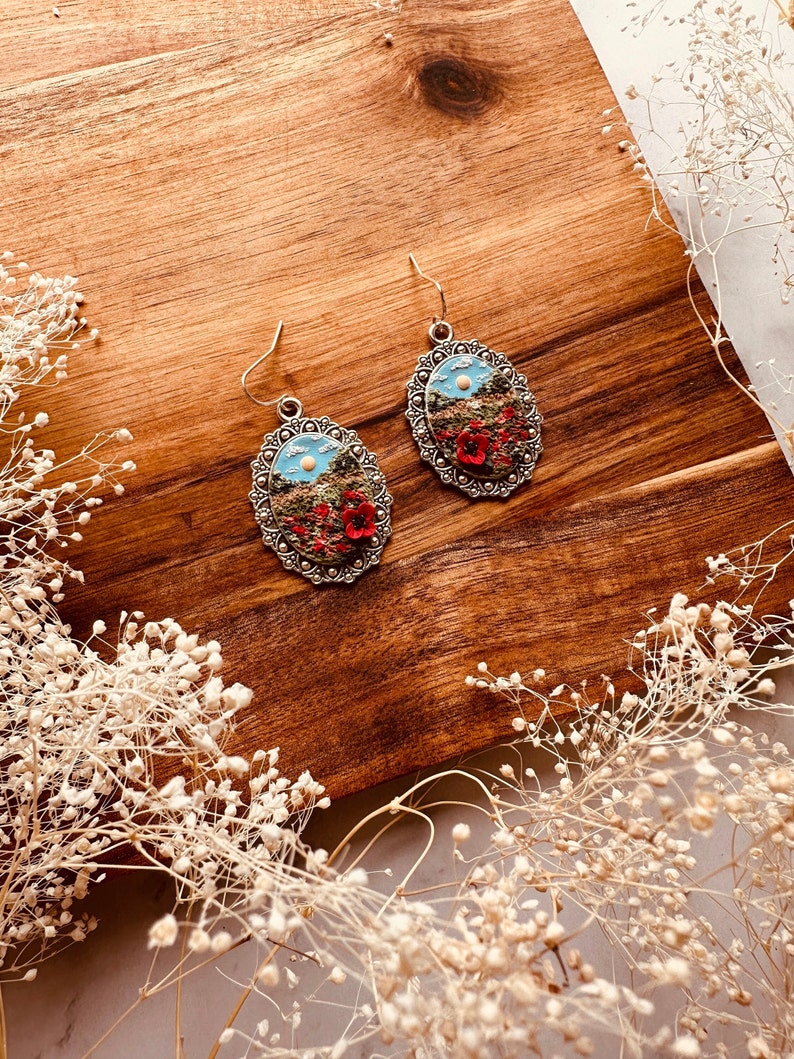 The Poppy Earrings Handmade Polymer Clay Earrings Hypoallergenic image 7