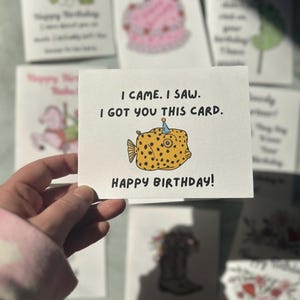 Ik kwam, ik zag, ik heb deze kaart voor je Verjaardagskaart, grappige verjaardagskaart, sarcastische kaart, kaart met humor voor volwassenen, verjaardagskaart met enveloppen