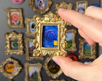 Gold Framed Other Mother Magnet: Handmade Spooky Gallery Wall Art