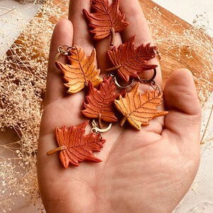 Handmade Polymer Clay Earrings Maple Leave Earrings Nickel Free Hypoallergenic image 3