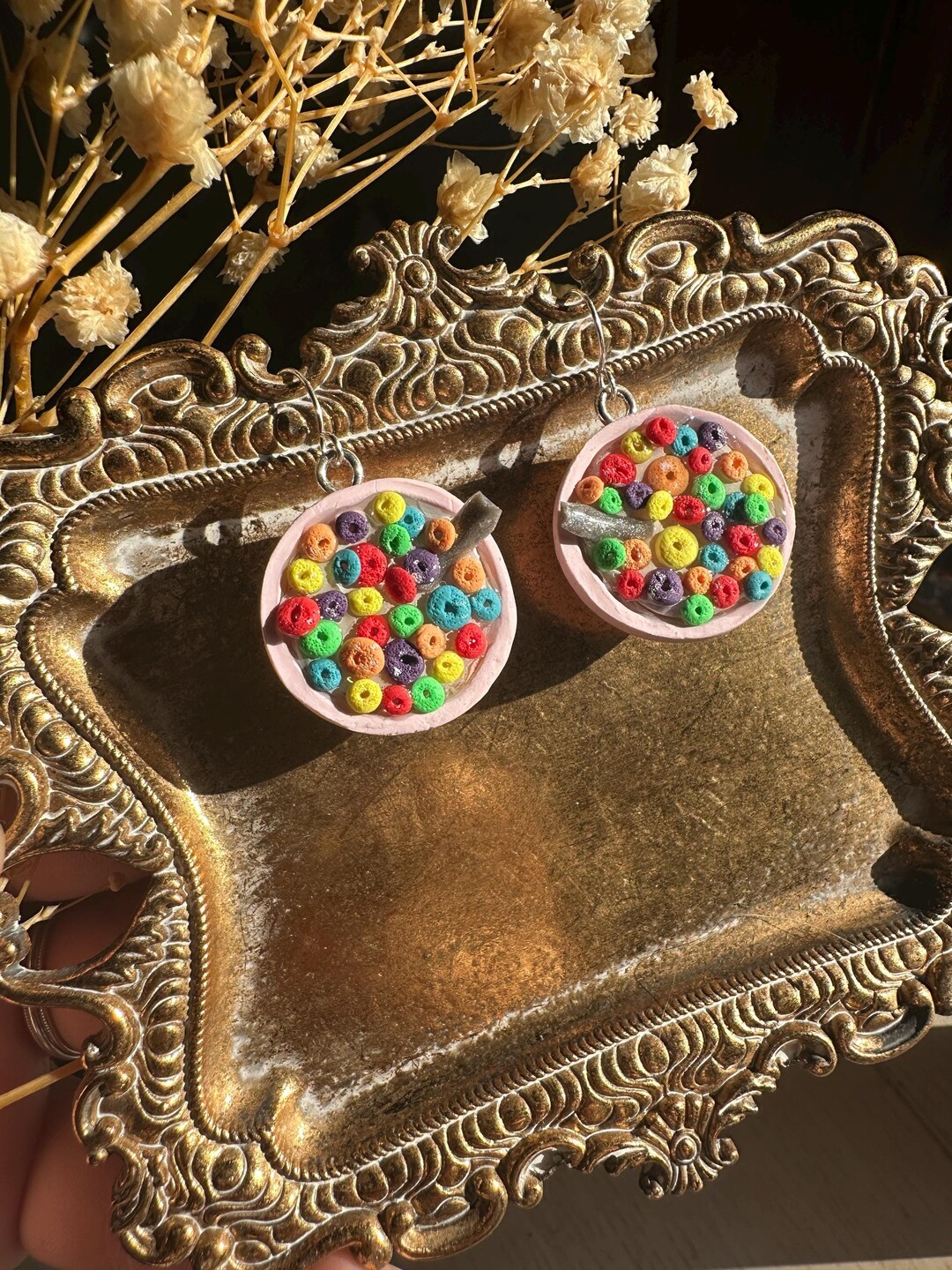 Loop Cereal Bowl Earrings | Polymer Clay Food Earrings | Hypoallergenic ...