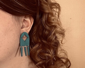 Handmade Polymer Clay Earrings | Camila | Turquoise | Southwestern | Nickel Free Hypoallergenic