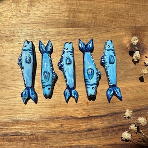 Handmade Sardine Fridge Magnet: Italian Summer Clay Food