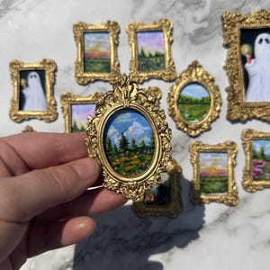 Gerahmter Landschafts Kunstdruck Magnet: Verzierter Goldrahmen, Galerie Wandkunst