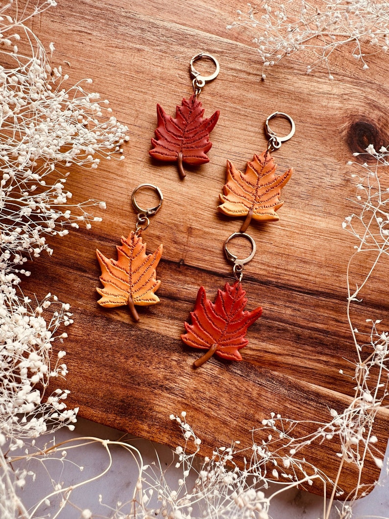 Handmade Polymer Clay Earrings Maple Leave Earrings Nickel Free Hypoallergenic image 1