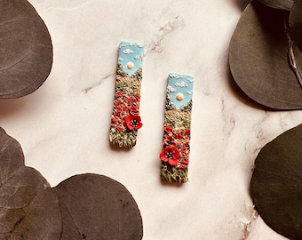 Handmade Earrings | The Poppy Fields | Clay Earrings | Nickel Free | Hypoallergenic