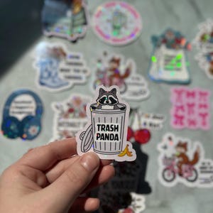 Trash Panda Sticker: Handmade Raccoon Laptop Decal