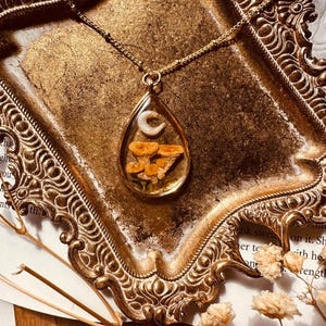 Mushroom Necklace | Pendant | Moon Jewelry | Handmade Polymer Clay
