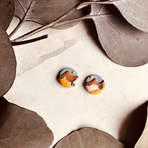 Mini Desert Heat Stud Earrings | Handmade Polymer Clay Earrings | Nickel Free