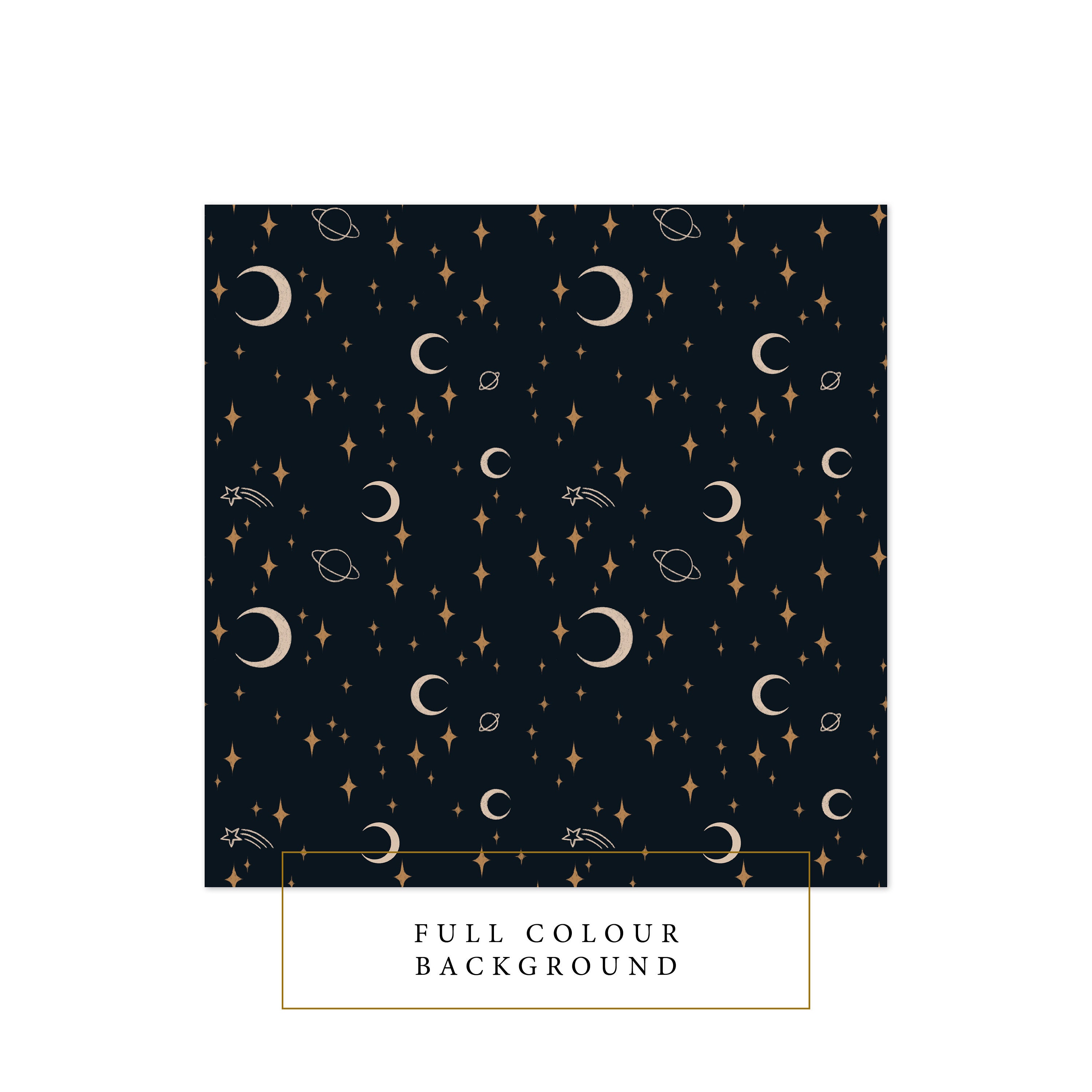 Celestial Moon and Stars Seamless Pattern – Navy Gold (digital Paper ...