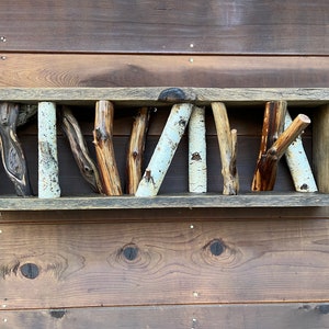 Rustic tree branch coat rack /towel rack