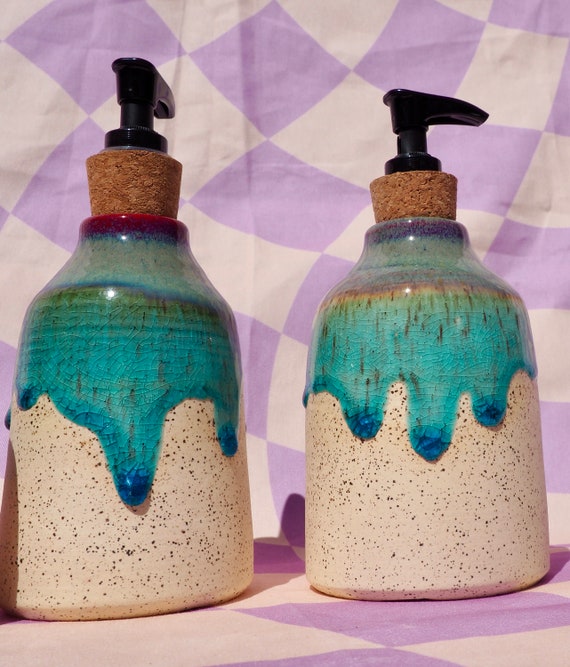 12oz Handmade Ceramic Refillable Soap Dispenser