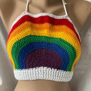 Pride Shirts for Women, Pride Flag, Pride Crop Tank Top, Pride Rainbow,  Gift for Lesbian, LGBTQ Crochet Tee, Gift for LGBTQ, Lesbian Pride