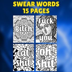 15 Swear Word Coloring Pages - Printable Coloring Pages - Relaxing Coloring Pages for Adults - INSTANT DOWNLOAD