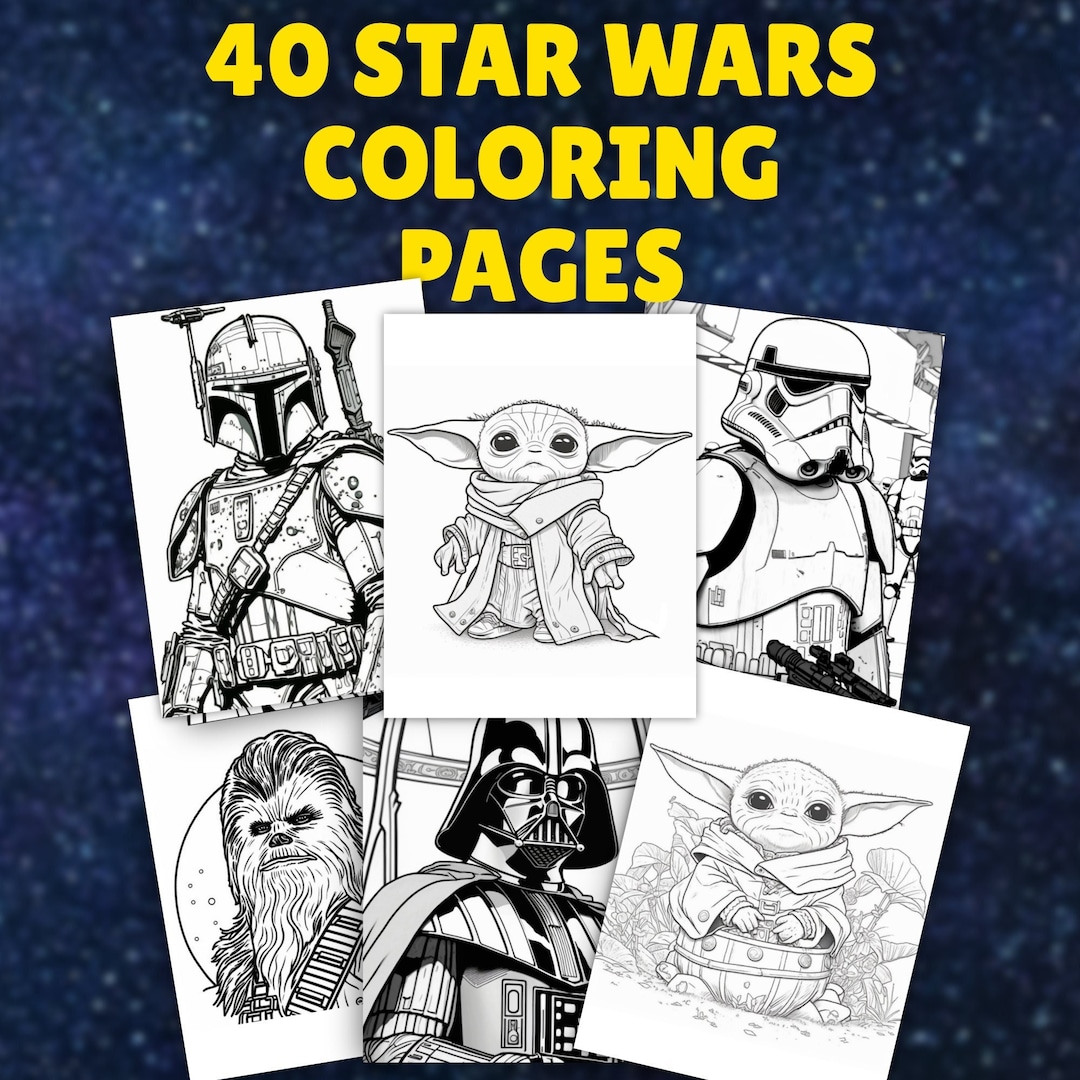 40 Printable Star Wars Coloring Pages for Adults or Kids - Instant ...