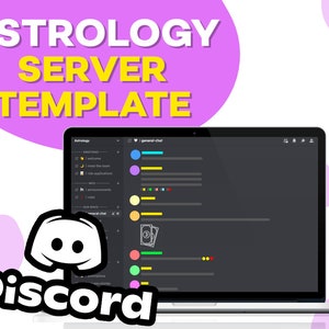 Astrology and Tarot Discord Server Template INSTANT DOWNLOAD - Organized, Aesthetic channels & emojis, fully customizable!