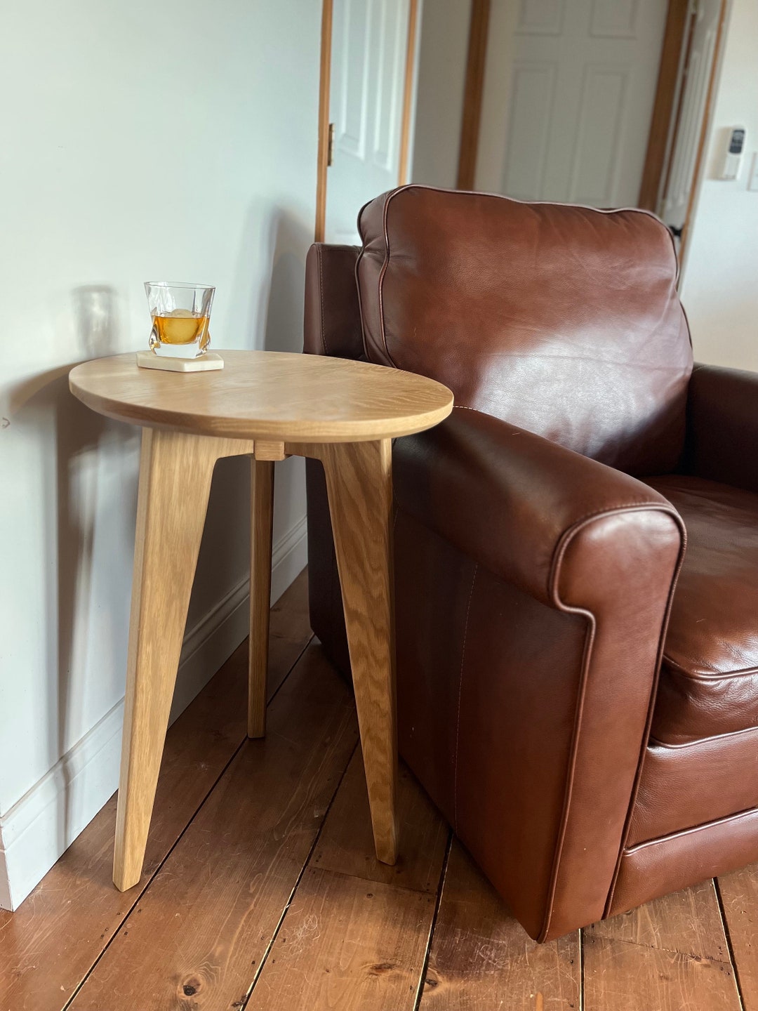 Modern White Oak End Table Etsy