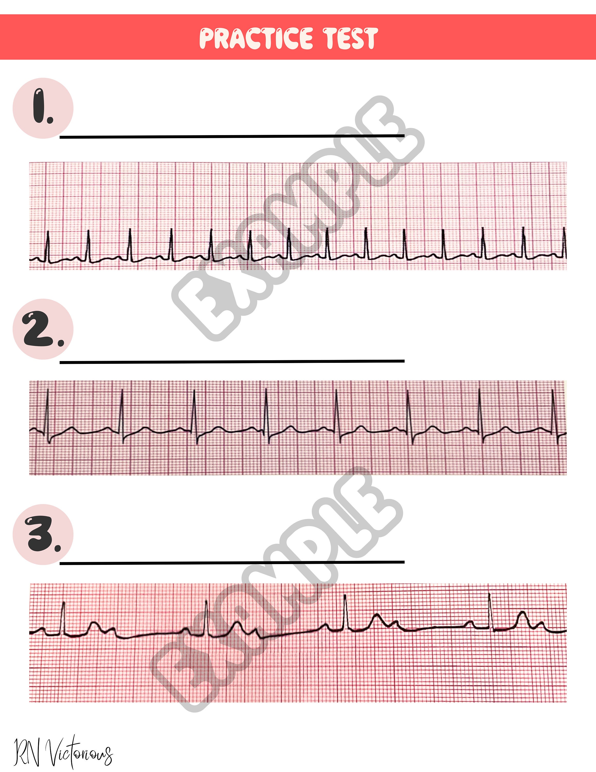 EKG Cheat Sheet EKG Study Guide EKG Practice Etsy