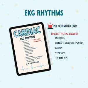 EKG Cheat Sheet: Study Guide & Practice Test (Digital Download)