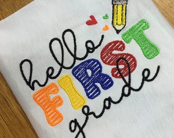 Embroidered Back to School Shirt: Pre-K - 5th Grade